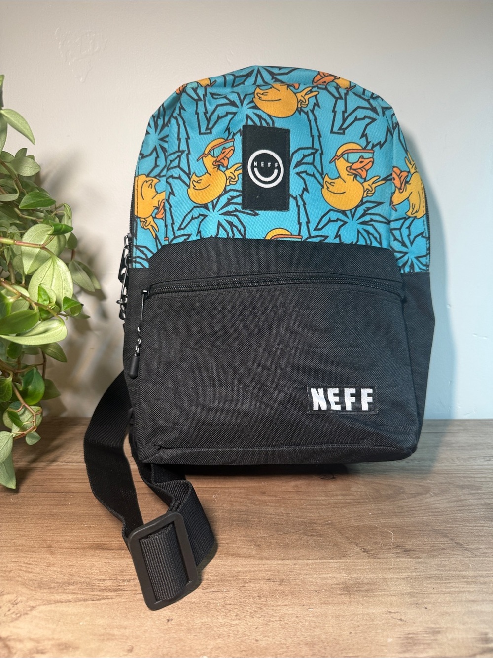 Neff Rubber Duck Sling Backpack Crossbody Teal Black